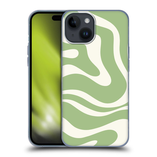 Kierkegaard Design Studio Art Modern Liquid Swirl in Sage Soft Gel Case for Apple iPhone 15