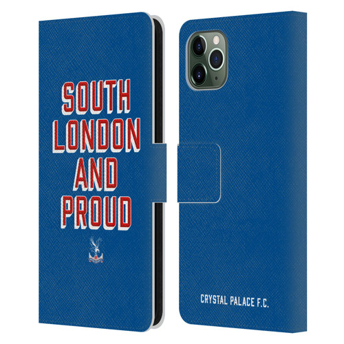 Crystal Palace FC Crest South London And Proud Leather Book Wallet Case Cover For Apple iPhone 11 Pro Max