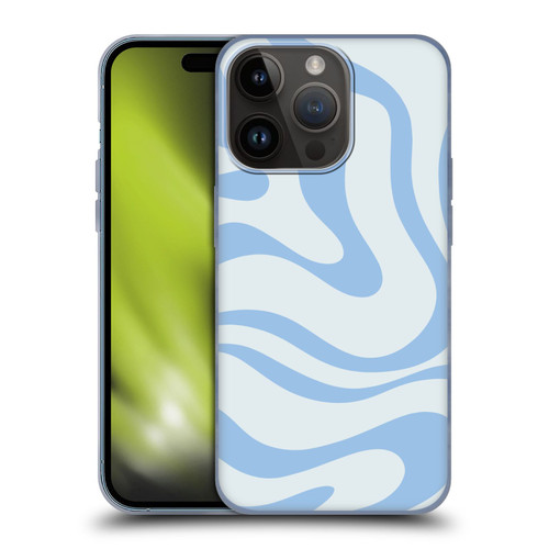Kierkegaard Design Studio Art Blue Abstract Swirl Pattern Soft Gel Case for Apple iPhone 15 Pro