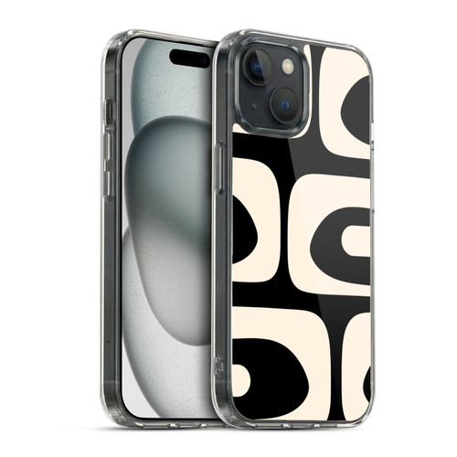 Kierkegaard Design Studio Retro Abstract Patterns Modern Piquet Black Cream Soft Gel Case for Apple iPhone 15 & MagSafe