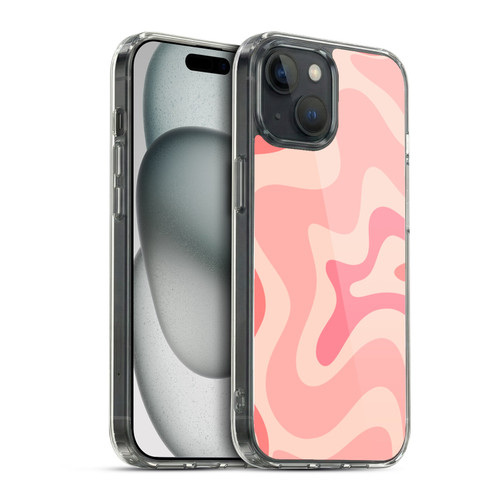 Kierkegaard Design Studio Retro Abstract Patterns Soft Pink Liquid Swirl Soft Gel Case for Apple iPhone 15 & MagSafe