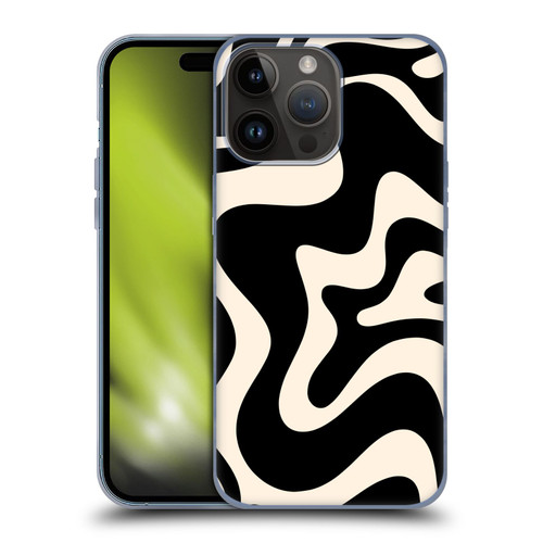 Kierkegaard Design Studio Retro Abstract Patterns Black Almond Cream Swirl Soft Gel Case for Apple iPhone 15 Pro Max