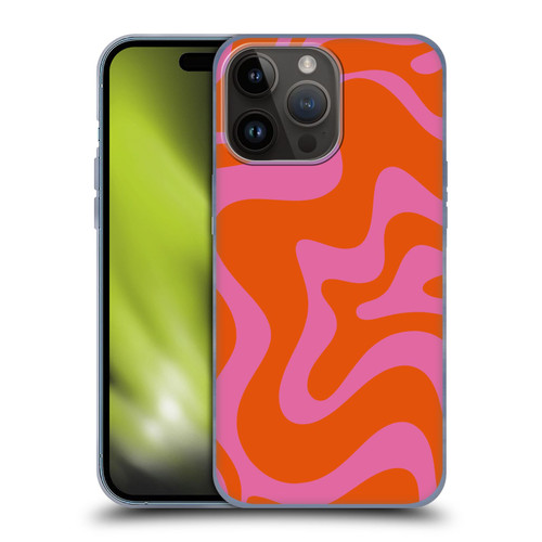 Kierkegaard Design Studio Retro Abstract Patterns Hot Pink Orange Swirl Soft Gel Case for Apple iPhone 15 Pro Max