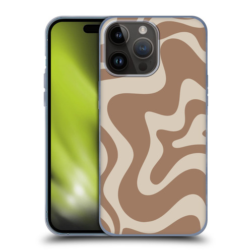Kierkegaard Design Studio Retro Abstract Patterns Milk Brown Beige Swirl Soft Gel Case for Apple iPhone 15 Pro Max