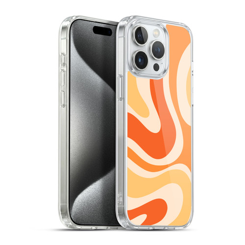 Kierkegaard Design Studio Retro Abstract Patterns Modern Orange Tangerine Swirl Soft Gel Case for Apple iPhone 15 Pro Max & MagSafe