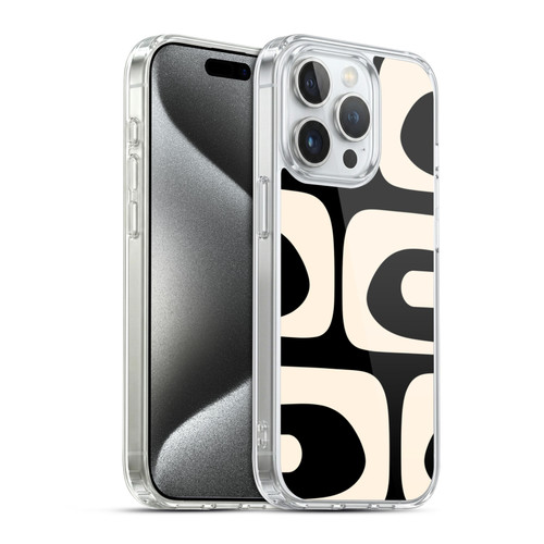 Kierkegaard Design Studio Retro Abstract Patterns Modern Piquet Black Cream Soft Gel Case for Apple iPhone 15 Pro & MagSafe