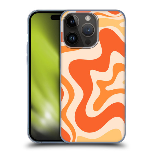 Kierkegaard Design Studio Retro Abstract Patterns Tangerine Orange Tone Soft Gel Case for Apple iPhone 15 Pro