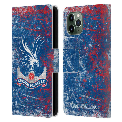 Crystal Palace FC Crest Distressed Leather Book Wallet Case Cover For Apple iPhone 11 Pro