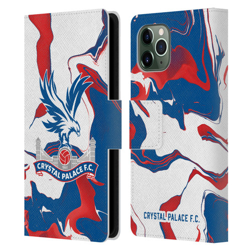 Crystal Palace FC Crest Marble Leather Book Wallet Case Cover For Apple iPhone 11 Pro