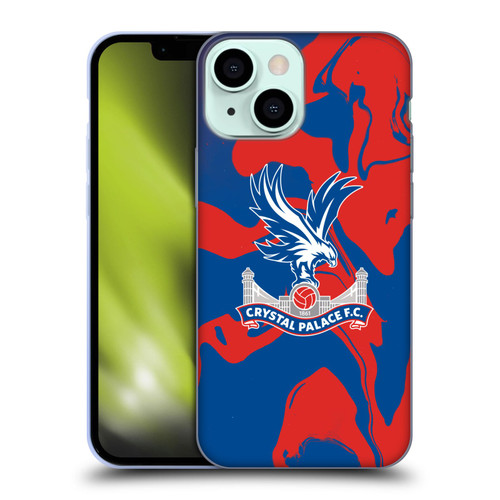 Crystal Palace FC Crest Red And Blue Marble Soft Gel Case for Apple iPhone 13 Mini