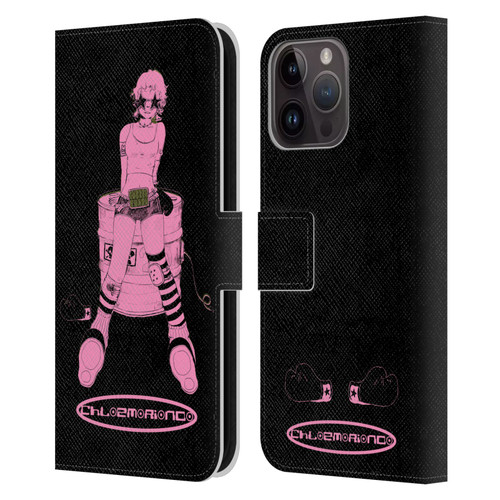 Chloe Moriondo Graphics Pink Leather Book Wallet Case Cover For Apple iPhone 15 Pro Max