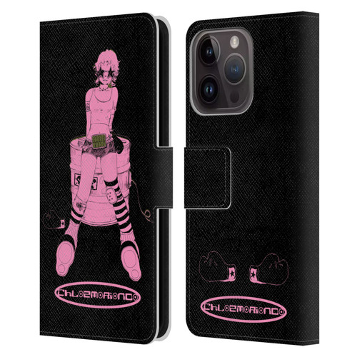 Chloe Moriondo Graphics Pink Leather Book Wallet Case Cover For Apple iPhone 15 Pro