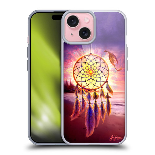 Anthony Christou Fantasy Art Beach Dragon Dream Catcher Soft Gel Case for Apple iPhone 15