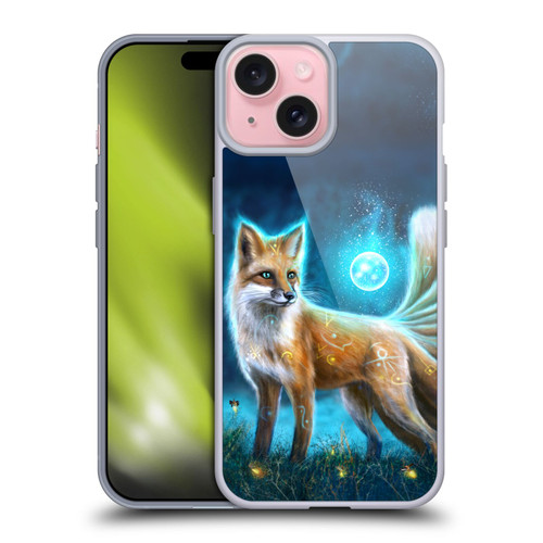 Anthony Christou Fantasy Art Magic Fox In Moonlight Soft Gel Case for Apple iPhone 15