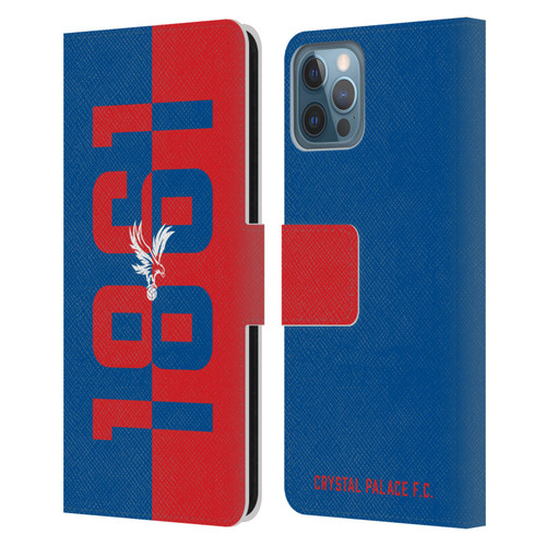 Crystal Palace FC Crest 1861 Leather Book Wallet Case Cover For Apple iPhone 12 / iPhone 12 Pro