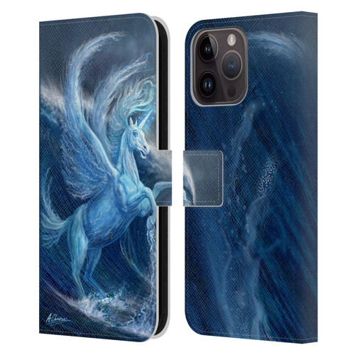 Anthony Christou Art Water Pegasus Leather Book Wallet Case Cover For Apple iPhone 15 Pro Max
