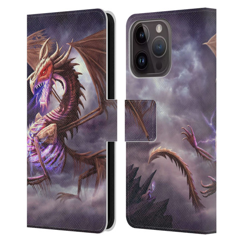 Anthony Christou Fantasy Art Bone Dragon Leather Book Wallet Case Cover For Apple iPhone 15 Pro