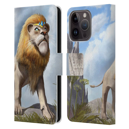 Anthony Christou Fantasy Art King Of Lions Leather Book Wallet Case Cover For Apple iPhone 15 Pro