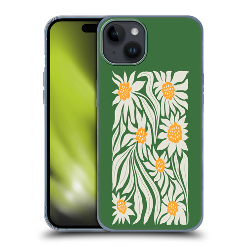 Ayeyokp Plants And Flowers Sunflowers Green Soft Gel Case for Apple iPhone 15 Plus