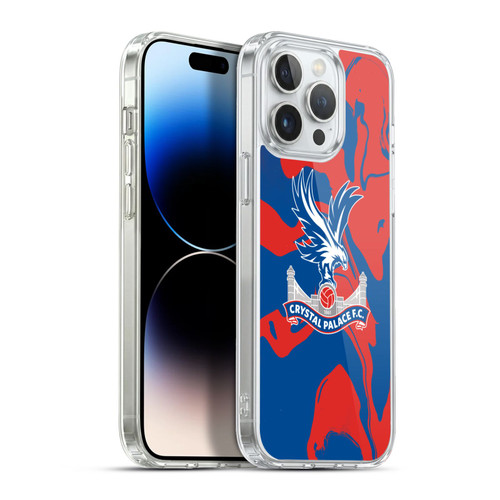 Crystal Palace FC Crest Red And Blue Marble Soft Gel Case for Apple iPhone 13 Pro Max & MagSafe