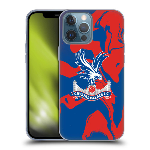 Crystal Palace FC Crest Red And Blue Marble Soft Gel Case for Apple iPhone 13 Pro Max
