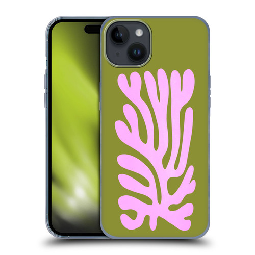 Ayeyokp Plant Pattern Abstract Soft Gel Case for Apple iPhone 15 Plus