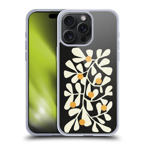 Ayeyokp Plant Pattern Summer Bloom Black Soft Gel Case for Apple iPhone 15 Pro Max