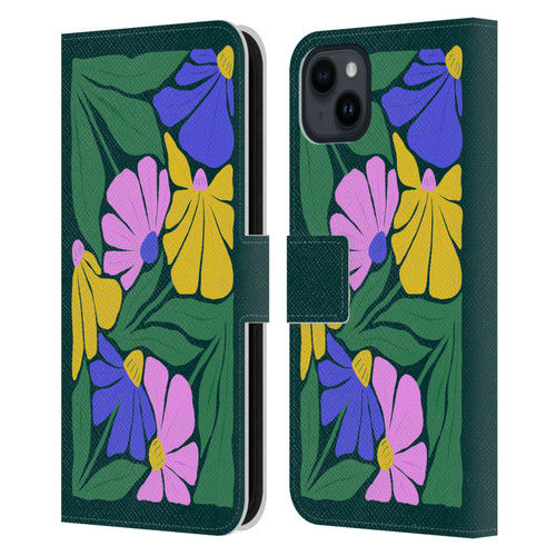 Ayeyokp Plants And Flowers Summer Foliage Flowers Matisse Leather Book Wallet Case Cover For Apple iPhone 15 Plus