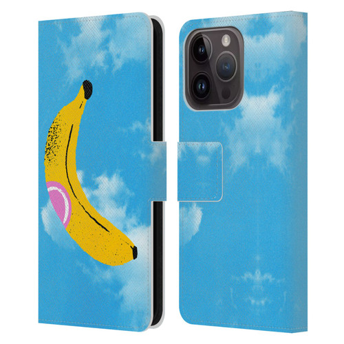 Ayeyokp Pop Banana Pop Art Sky Leather Book Wallet Case Cover For Apple iPhone 15 Pro