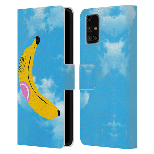 Ayeyokp Pop Banana Pop Art Sky Leather Book Wallet Case Cover For Samsung Galaxy M31s (2020)