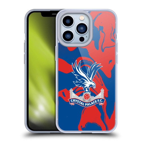 Crystal Palace FC Crest Red And Blue Marble Soft Gel Case for Apple iPhone 13 Pro