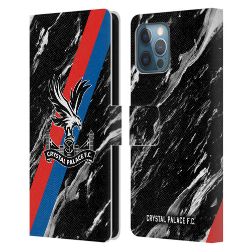 Crystal Palace FC Crest Black Marble Leather Book Wallet Case Cover For Apple iPhone 12 Pro Max