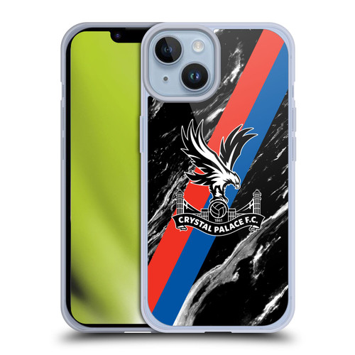 Crystal Palace FC Crest Black Marble Soft Gel Case for Apple iPhone 14 & MagSafe