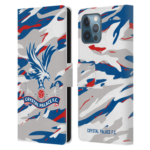 Crystal Palace FC Crest Camouflage Leather Book Wallet Case Cover For Apple iPhone 12 Pro Max