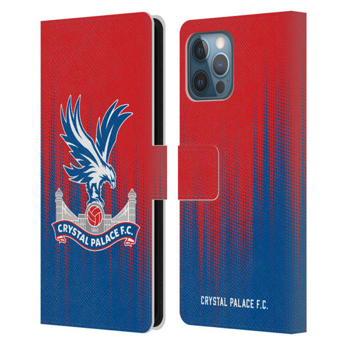 Crystal Palace FC Crest Halftone Leather Book Wallet Case Cover For Apple iPhone 12 Pro Max
