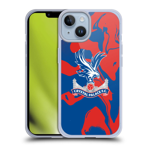 Crystal Palace FC Crest Red And Blue Marble Soft Gel Case for Apple iPhone 14