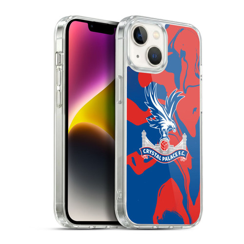 Crystal Palace FC Crest Red And Blue Marble Soft Gel Case for Apple iPhone 14