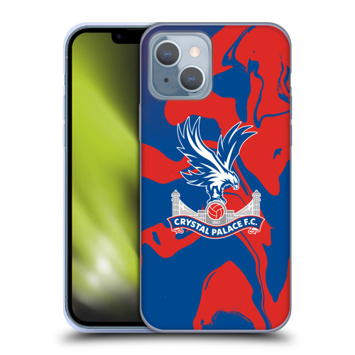 Crystal Palace FC Crest Red And Blue Marble Soft Gel Case for Apple iPhone 14