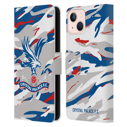 Crystal Palace FC Crest Camouflage Leather Book Wallet Case Cover For Apple iPhone 13