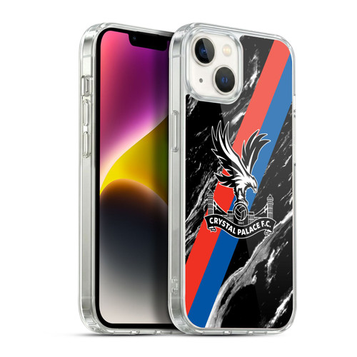 Crystal Palace FC Crest Black Marble Soft Gel Case for Apple iPhone 14 Plus & MagSafe