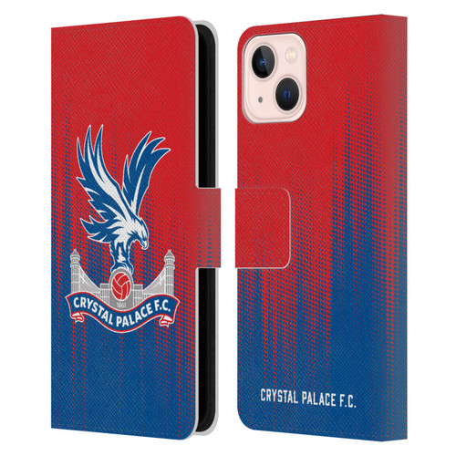 Crystal Palace FC Crest Halftone Leather Book Wallet Case Cover For Apple iPhone 13