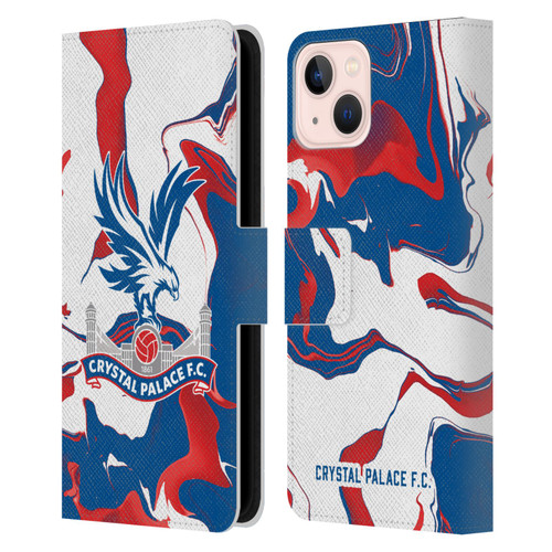 Crystal Palace FC Crest Marble Leather Book Wallet Case Cover For Apple iPhone 13