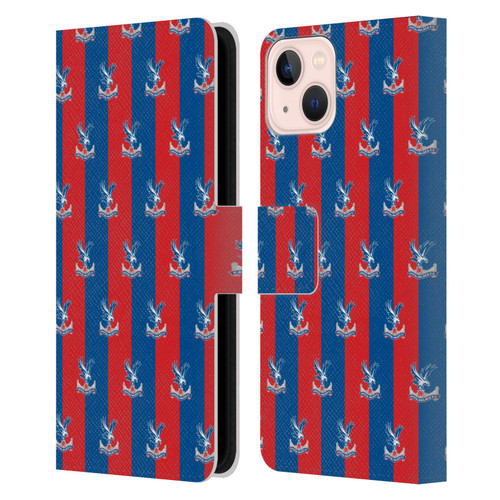 Crystal Palace FC Crest Pattern Leather Book Wallet Case Cover For Apple iPhone 13