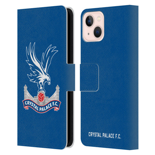 Crystal Palace FC Crest Plain Leather Book Wallet Case Cover For Apple iPhone 13