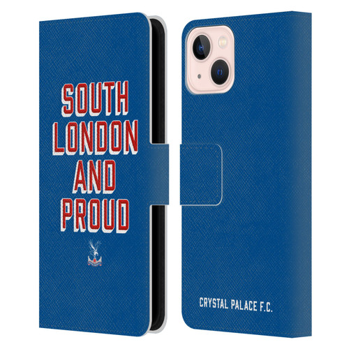 Crystal Palace FC Crest South London And Proud Leather Book Wallet Case Cover For Apple iPhone 13