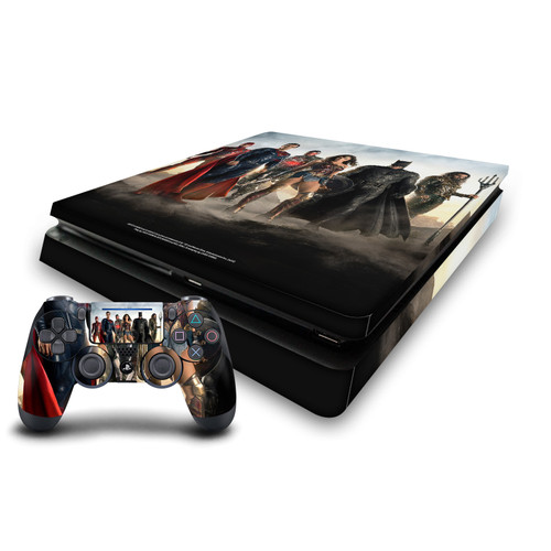 Zack Snyder's Justice League Snyder Cut Character Art Group Colored Vinyl Sticker Skin Decal Cover for Sony PS4 Slim Console & Controller