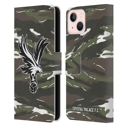 Crystal Palace FC Crest Woodland Camouflage Leather Book Wallet Case Cover For Apple iPhone 13