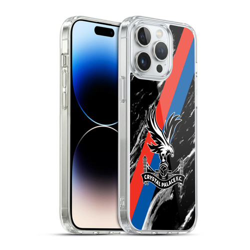 Crystal Palace FC Crest Black Marble Soft Gel Case for Apple iPhone 14 Pro Max & MagSafe