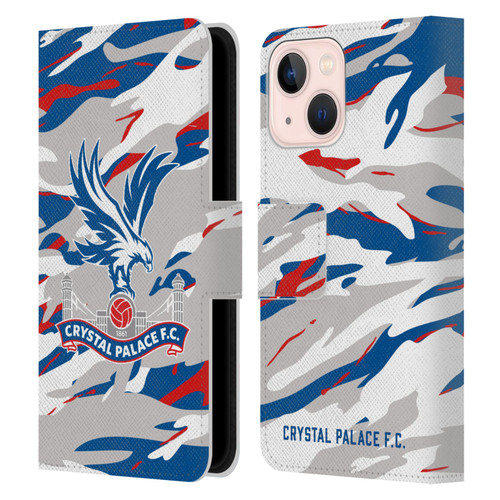 Crystal Palace FC Crest Camouflage Leather Book Wallet Case Cover For Apple iPhone 13 Mini
