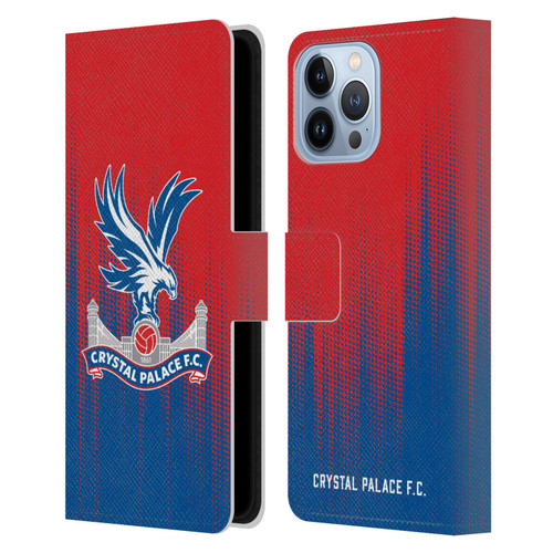 Crystal Palace FC Crest Halftone Leather Book Wallet Case Cover For Apple iPhone 13 Pro Max
